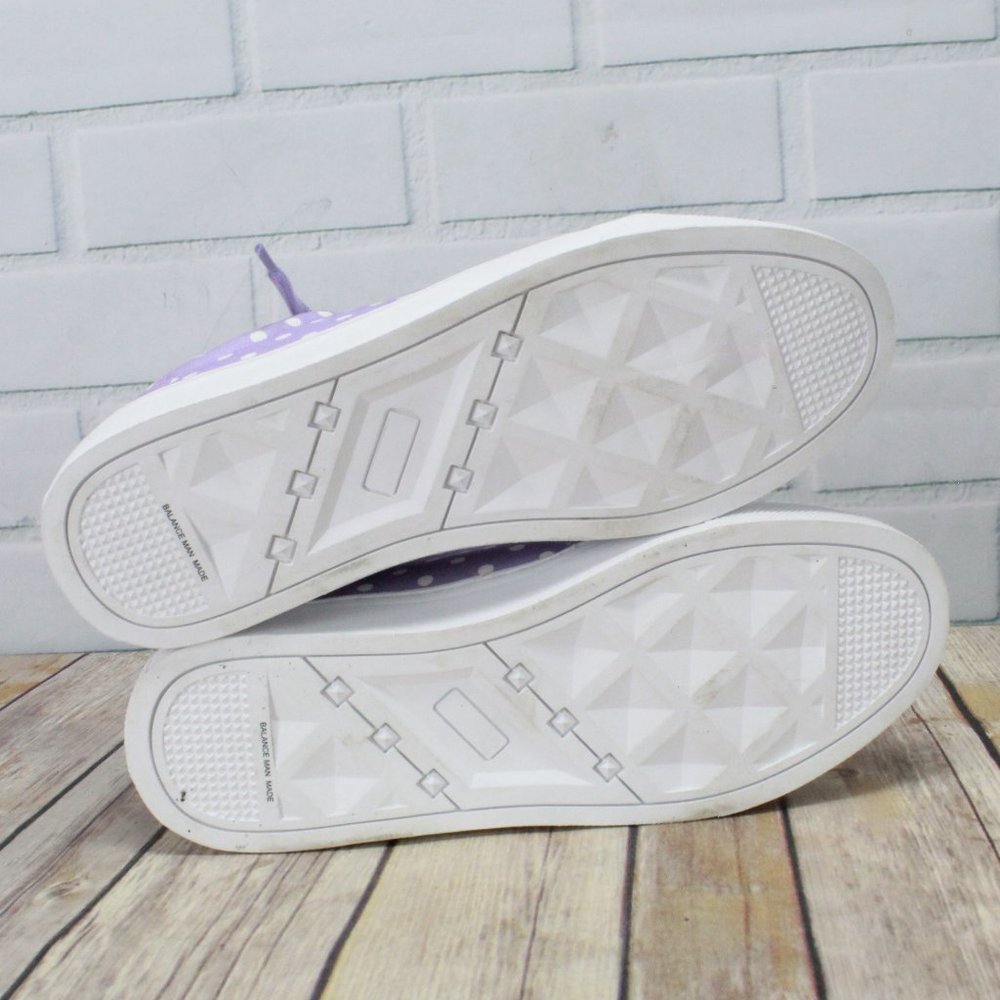 Isaac Mizrahi Live Imjorina Purple Canvas Polka Dots Lace Up Sneakers Size 8.5 - Picture 10 of 10